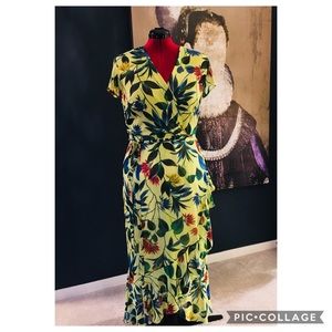 Green floral maxi dress